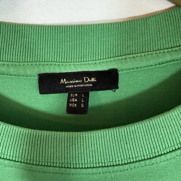 Massimo Dutti Large Perfect Tee Kelly Green Cotton - Picture 3 of 7